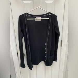 Aero black cardigan long